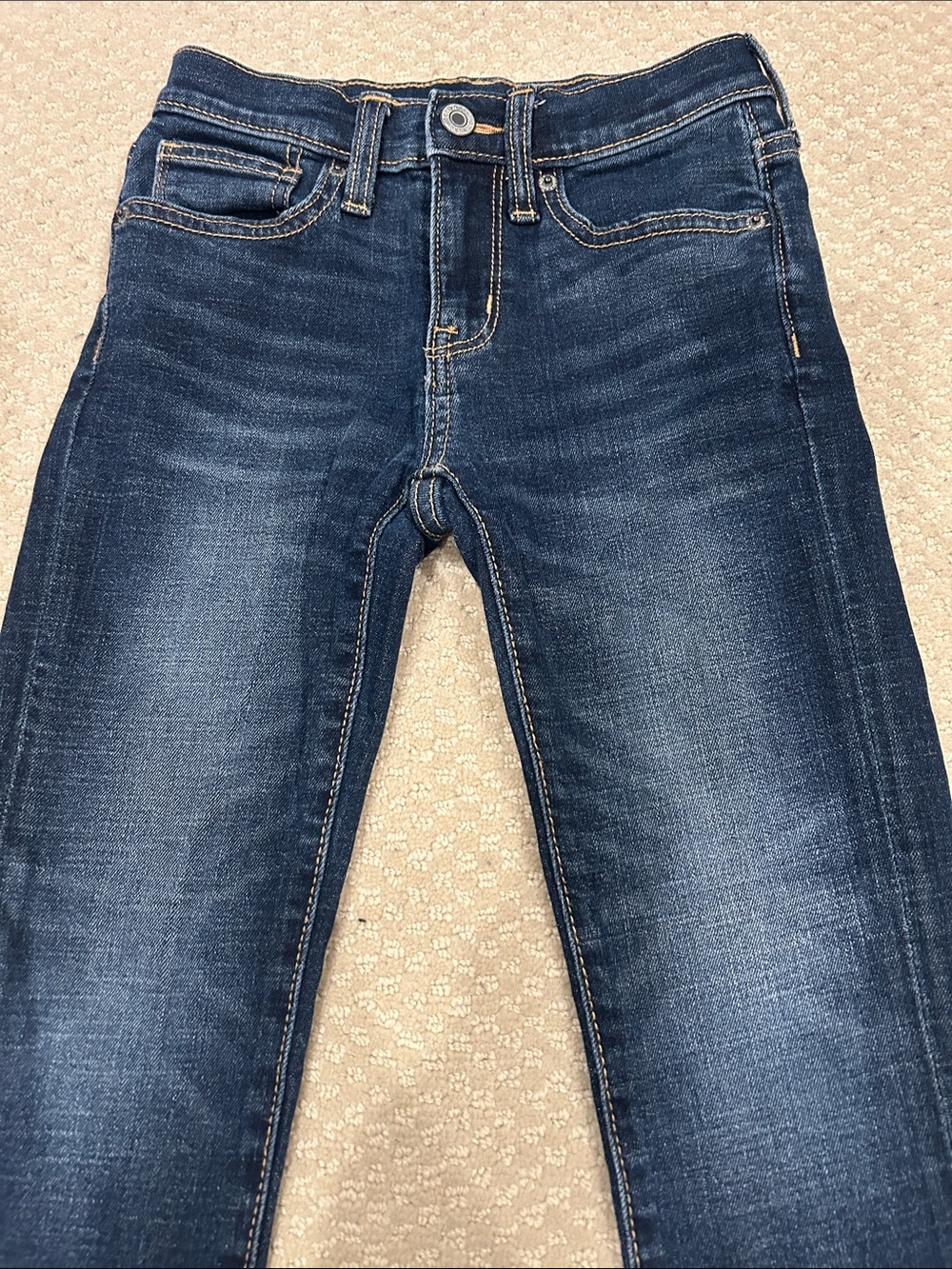 Boys Slim Dark Blue Washed Jeans